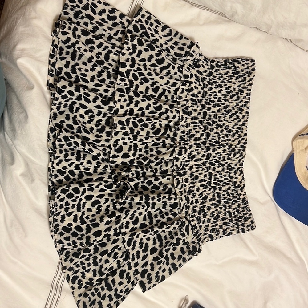 She + Sky Black and White Mini Skirt